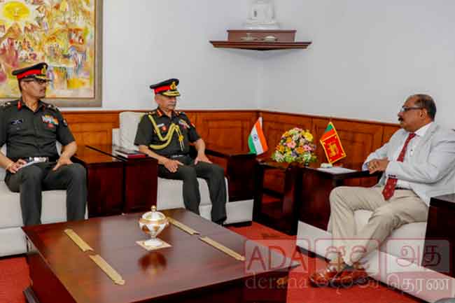ඉන්දීය යුද හමුදාපති සහ මෙරට ආරක්‍ෂක නියෝජ්‍ය ඇමති අතර හමුවක් 