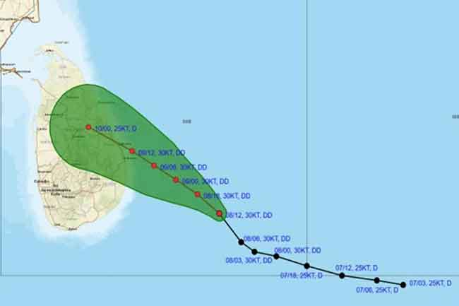 ගැඹුරු පීඩන අවපාතය ශ්‍රී ලංකාවට තවත් ළංවෙයි