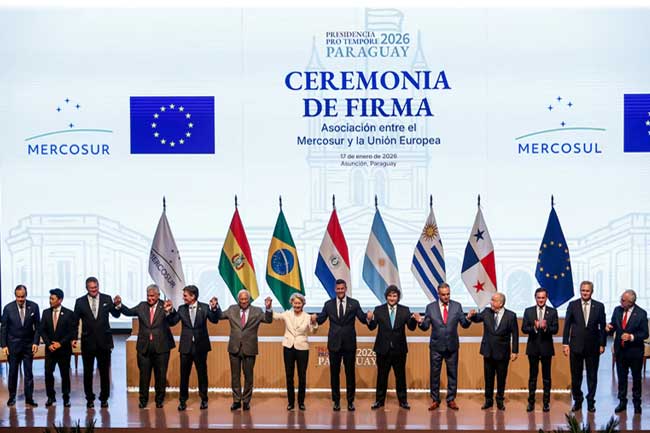 ට්‍රම්ප්ගේ තර්ජන මැද යුරෝපා සංගමය සහ දකුණු අමෙරිකානු රටවල් අතර වෙළෙඳ ගිවිසුමක්