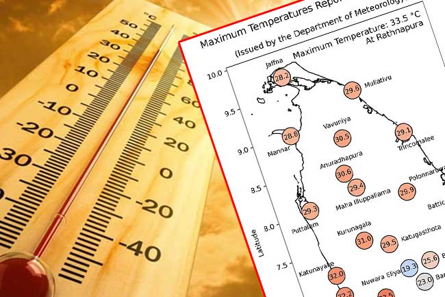 උපරිම උෂ්ණත්වය රත්නපුරයට