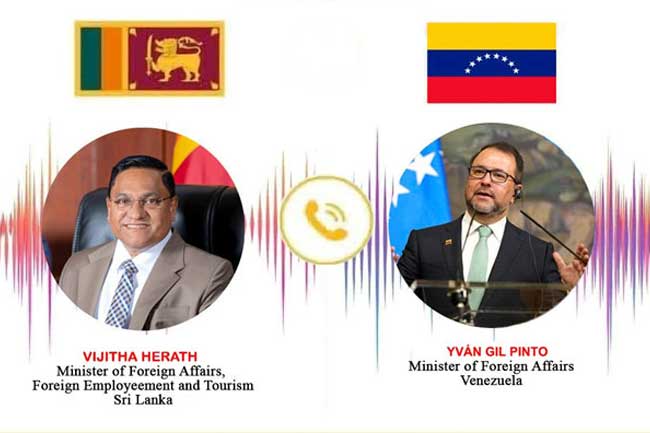 ඇමති විජිත සහ වෙනිසියුලානු විදේශ ඇමති අතර දුරකථන සංවාදයක්