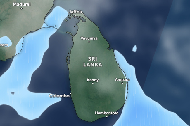 දිස්ත්‍රික්ක කිහිපයකට විටින් විට වැසි