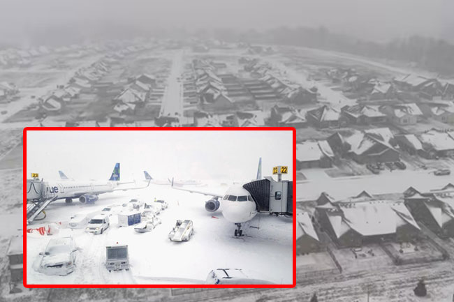 අමෙරිකාවේ ප්‍රබල හිම කුණාටුව හේතුවෙන්  නිවාස මිලියනයකට විදුලිය විසන්ධි වෙයි