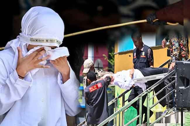 ‘ෂරියා’ නීතිය උල්ලංඝනය කළ යුවළකට වේවැල් පහර 140ක්