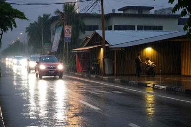 ප්‍රදේශ කිහිපයකට අද තරමක තද වැසි