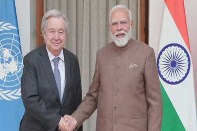 ජගත් සංවිධානයේ මහලේකම් සහ මෝදි හමුවෙයි