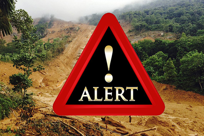 නායයෑමේ රතු නිවේදන ඉවත් කෙරේ