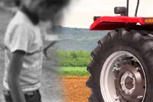 ට්‍රැක්ටරයෙන් වැටුණු දරුවා රෝදයට යටවී මරුට 