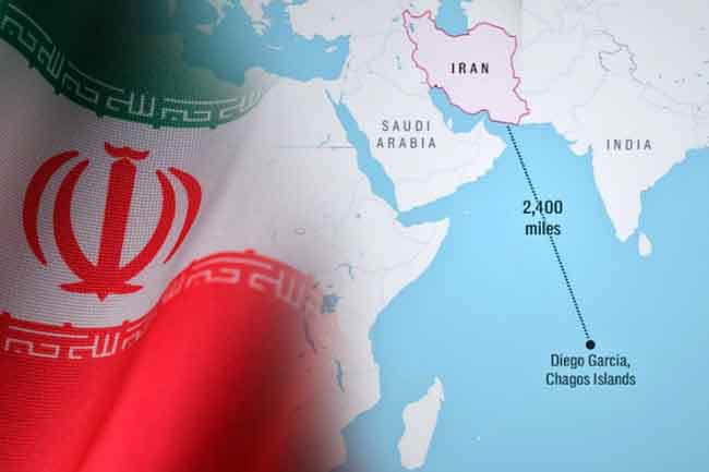 දියේගෝ ගාසියා කඳවුරට එල්ල කළේ බැලස්ටික් මිසයිල 02ක් – ඉරාන මාධ්‍ය