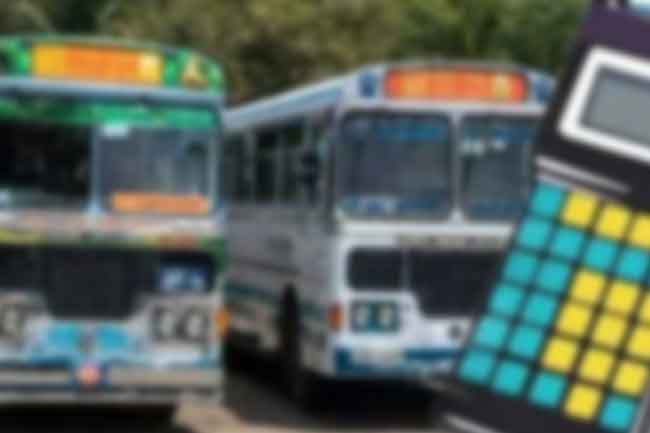 බස් ගාස්තුව ඉහළ යාම 10%කට වඩා වැඩි අගයකින්