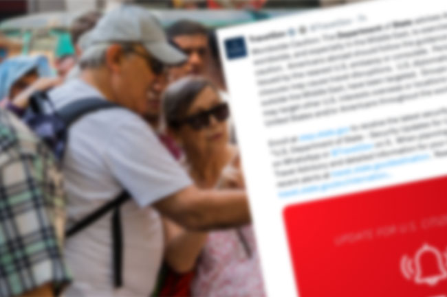 ලොව පුරා සිටින අමෙරිකානුවන්ට එක්සත් ජනපද රාජ්‍ය දෙපාර්තමේන්තුවෙන් දැනුම්දීමක් 