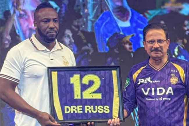 KKR ඇන්ඩ්‍රේ රසල්ගේ අංක 12 ජර්සිය විශ්‍රාම ගන්වයි
