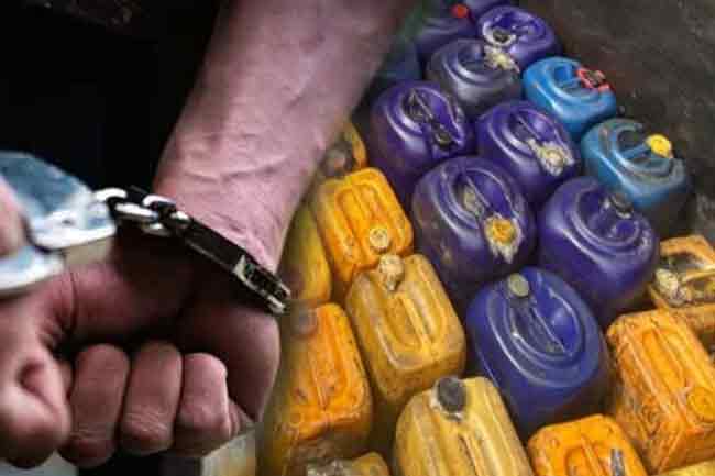 නීතිවිරෝධීව ඩීසල් තොගයක් ළඟ තබාගත් පුද්ගලයෙකු අත්අඩංගුවට 