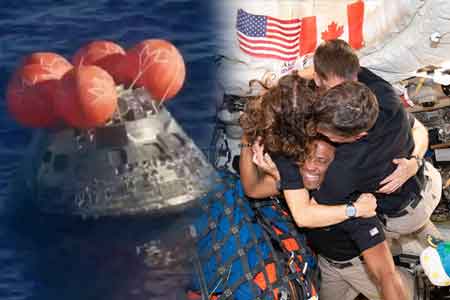 ඉතිහාසගත චන්ද්‍ර මෙහෙයුමෙන් පසු 'Artemis II'ගගනගාමීන් පෘථිවියට