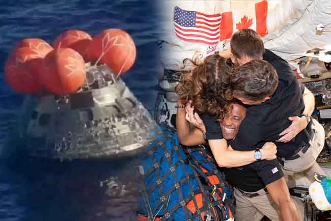 ඉතිහාසගත චන්ද්‍ර මෙහෙයුමෙන් පසු 'Artemis II'ගගනගාමීන් පෘථිවියට