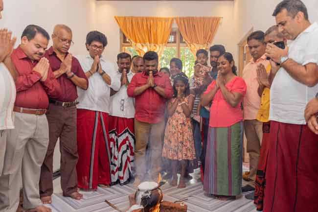 රජයේ වන්දි යටතේ යළි ඉදිකෙරුණු නව නිවසක ජනපති අලුත් අවුරුදු සමරයි 