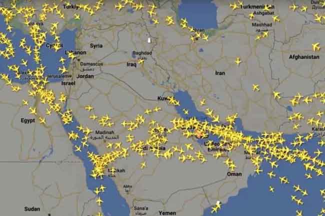 ඉරානය සිය ගුවන් අවකාශය කොටස් ලෙස විවෘත කරයි