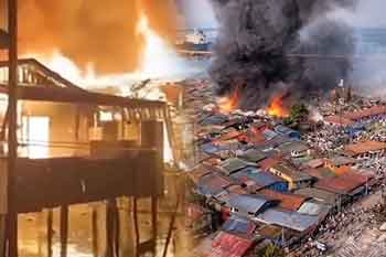 මැලේසියාවේ ගින්නකින් නිවාස 200ක් විනාශ වෙයි