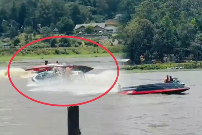 ග්‍රෙගරි වැවේ සංචාරකයන් රැගත් බෝට්ටුවක් පෙරළෙයි