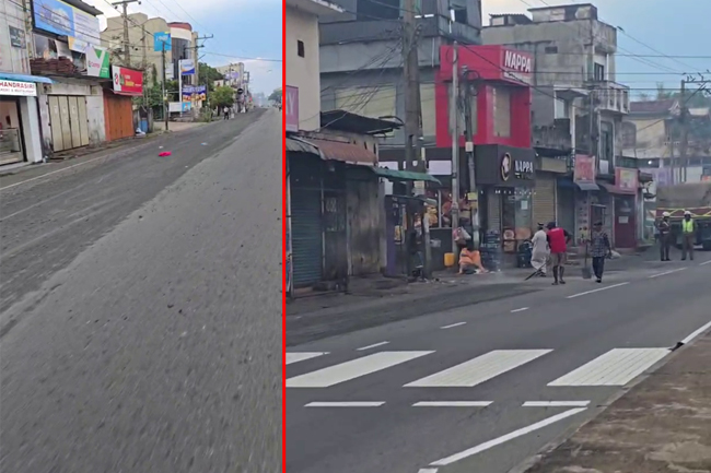 පාර පුරා ගිය ගල්කුඩු - යතුරුපැදි හතරකුත් අනතුරේ