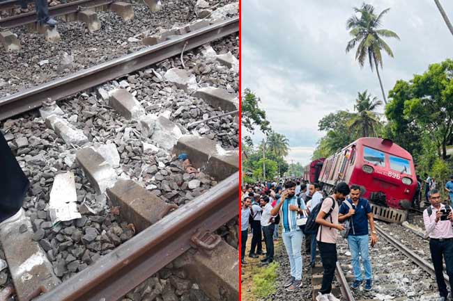 සාගරිකා පීලි පැනීමෙන් පසු දුම්රිය ධාවනය සිදුවන අයුරු