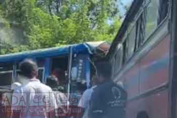 බිහිසුණු බස් අනතුරක් - 11ක් රෝහලට