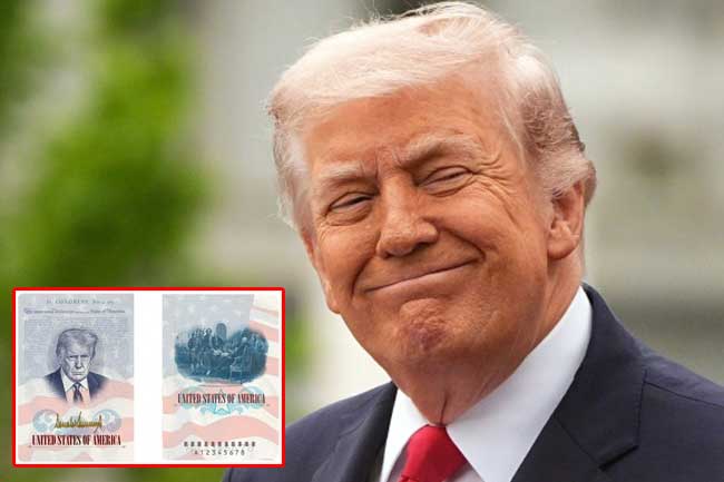 අමෙරිකානු පාස්පෝට් එකට ට්‍රම්ප්ගේ රුව එයි 