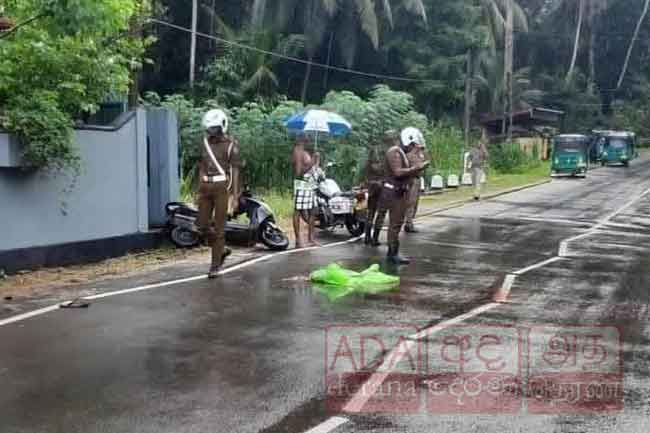 හිනිදුම රෝහල අසලදී යතුරුපැදියක් තාප්පයක ගැටී ව්‍යාපාරිකයෙක් මරුට