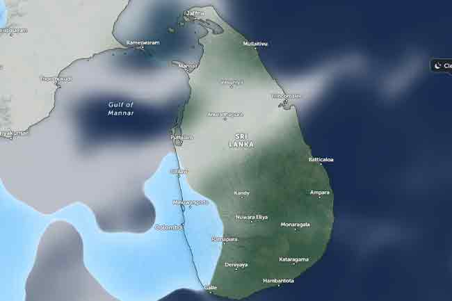 ප්‍රදේශ කිහිපයකට අදත් වැසි