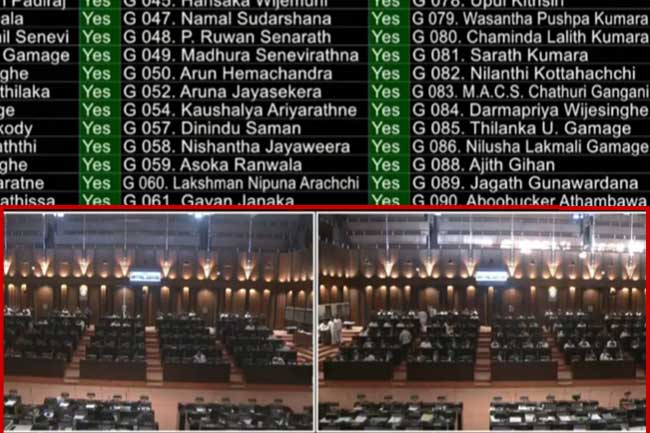 හදිසි තත්ත්වය දීර්ඝ කිරීම වැඩි ඡන්දයෙන් සම්මතයි