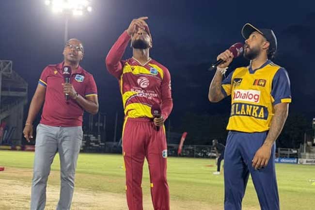 කොදෙව්වන්ට එරෙහි පළමු T20 තරගයේ කාසියේ වාසිය ශ්‍රී ලංකාවට