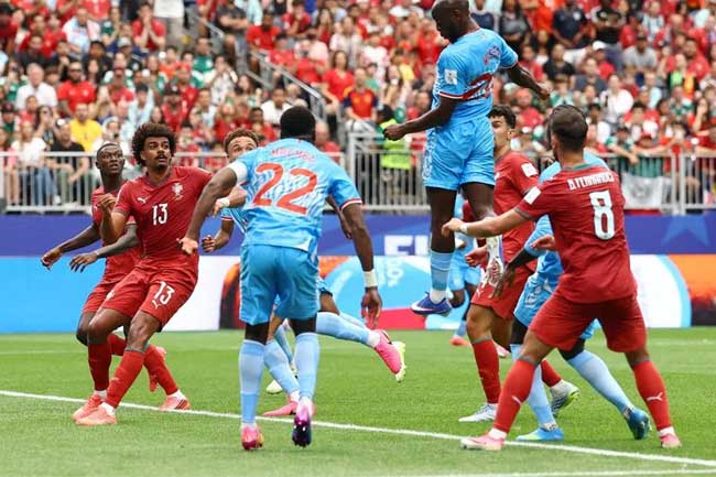 පෘතුගාල - කොංගො තරගය ගෝල 1 - 1ක් ලෙස සමවෙයි 