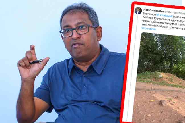 නිදහස් චතුරස්‍රයේ ඇවිදින මංතීරුව අබලන් වීම ගැන හර්ෂගෙන් X සටහනක්
