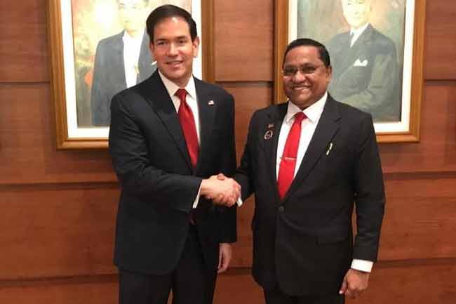 ඇමති විජිත සහ අමෙරිකානු රාජ්‍ය ලේකම් මාර්කෝ රූබියෝ අතර හමුවක් 