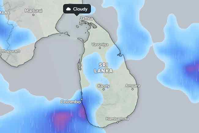 ප්‍රදේශ කිහිපයකට මි.මී100 ඉක්ම වූ  තද වැසි