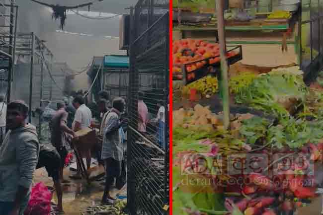 ගිනිගත් රත්නපුර පොළ ගංවතුරටත් යටවෙයි