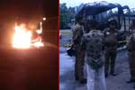 කඩුවෙල බස් නැවතුමේ ගාල් කර තිබූ බස් රථයකට නාඳුනන පුද්ගලයින් දෙදෙනෙකු ගිනි තියලා