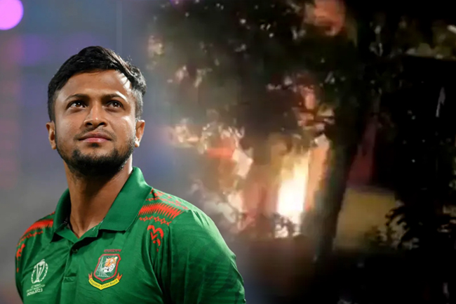 හසීනාගේ මාධ්‍ය හමුවෙන් පසු ක්‍රීඩක ශකීබ්ගේ නිවසට බෝම්බ ප්‍රහාරයක්