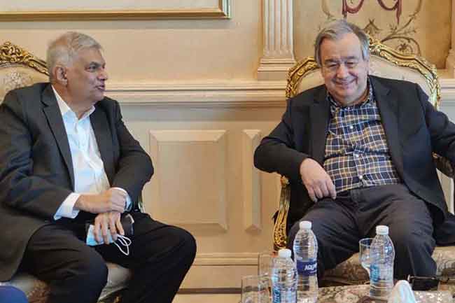 அன்டோனியோ குட்டரெஸை சந்தித்த ஜனாதிபதி