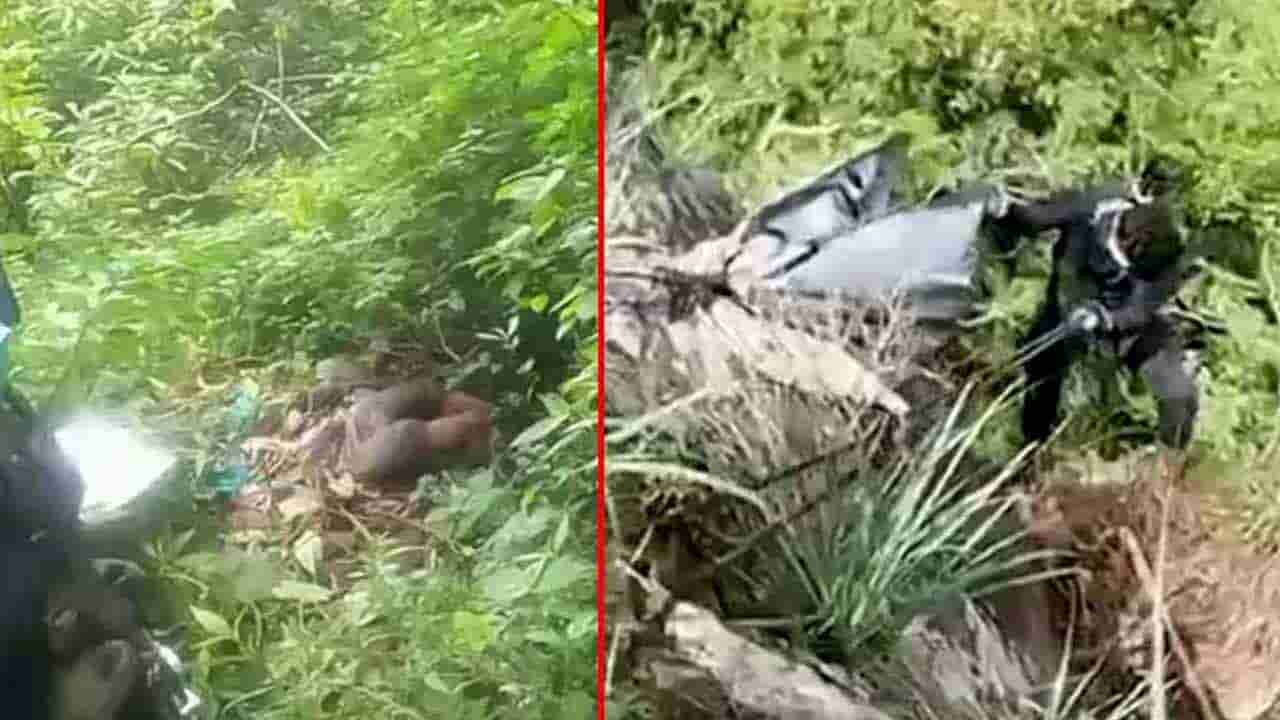 500 அடி பள்ளத்தில் வீசப்பட்ட இளைஞனின் சடலம் 