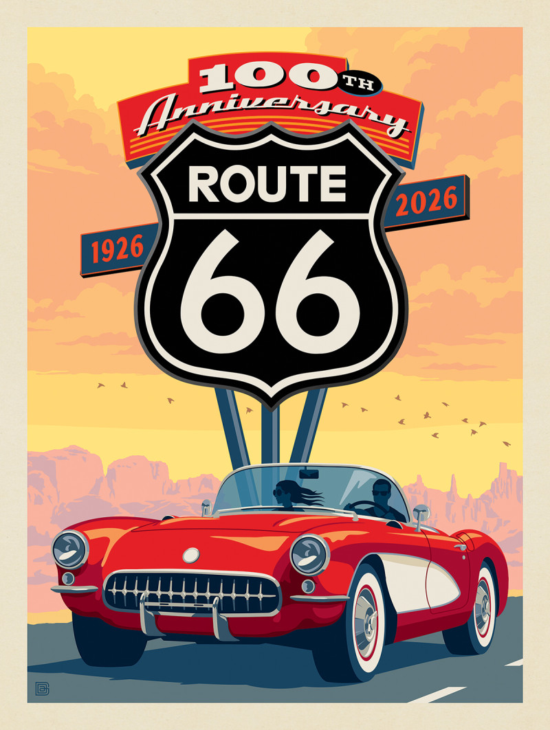100th Anniversary Of Route 66 (Red Corvette)