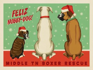 Middle Tennessee Boxer Rescue Fundraiser Print #5 (Feliz Nubby Dog)
