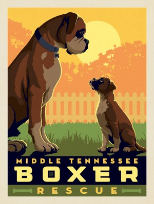 Middle Tennessee Boxer Rescue Fundraiser Print #2 (Best Buddies)