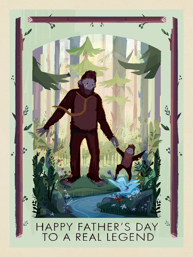 A Greeting Card: Happy Father's Day (Bigfoot)