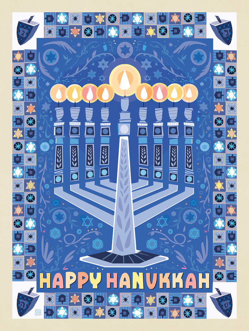 A Greeting Card: Happy Hanukkah