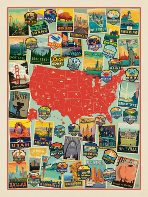 American Travel: Collage Map
