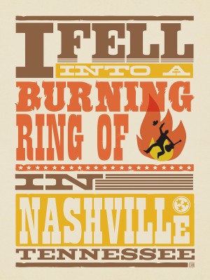 Lyric Print: Burning Ring Of Fire