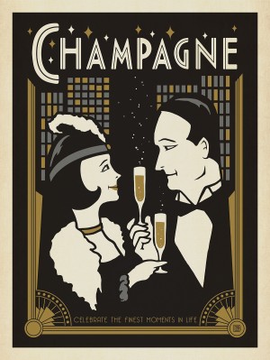 Champagne, Art Deco Style