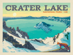 Crater Lake National Park: Winter Fox (Horizontal)