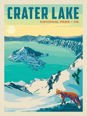 Crater Lake National Park: Winter Fox (Vertical)